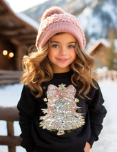 Load image into Gallery viewer, Christmas Tree Crystal Mosaic Crew Sweatshirt
