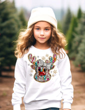 Load image into Gallery viewer, Raindeer Crystal Mosaic Crew Sweatshirt

