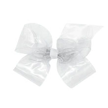 Load image into Gallery viewer, Medium WeeSplash™ Vibrant Colored Vinyl Girls Swim Hair Bow - Clear
