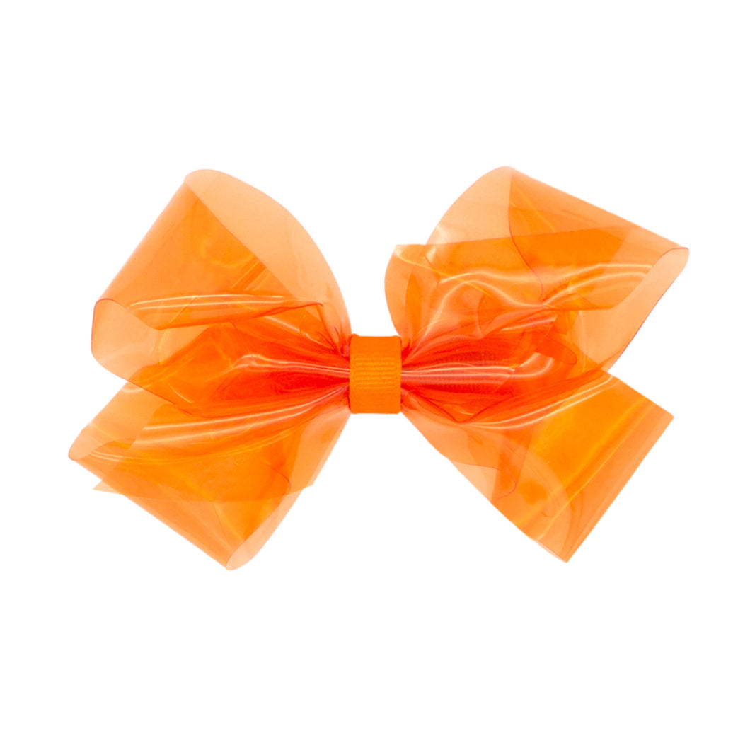 Medium WeeSplash™ Vibrant Colored Vinyl Girls Swim Hair Bow - Orange