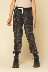 CLEARANCE - Vintage Havana Snake Skin Burn Jogger