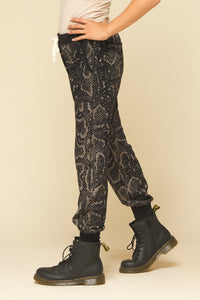 CLEARANCE - Vintage Havana Snake Skin Burn Jogger