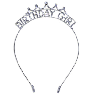 Rhinestone Birthday Girl Tiara Crown Headband