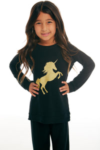 Clearance - Chaser Gold Unicorn Knit Raglan