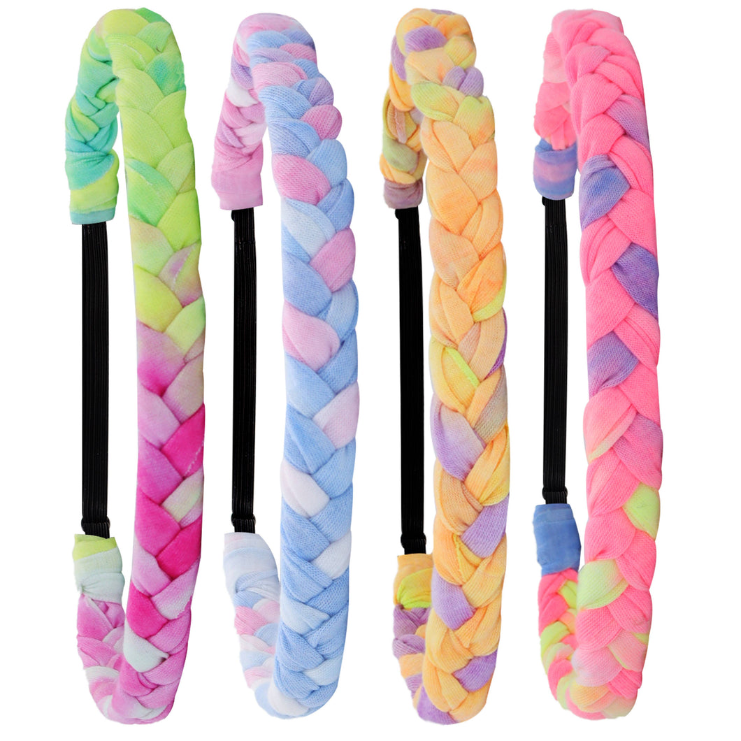 Adjustable Braided Tie Dye Headbands