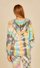 Load image into Gallery viewer, CLEARANCE - Ladies Vintage Havana Multi Swirl Tie Dye Reverse Burnout Fleece Hoodie
