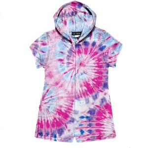 RAZZY Tie-Dye Fuzzy Romper Loungewear