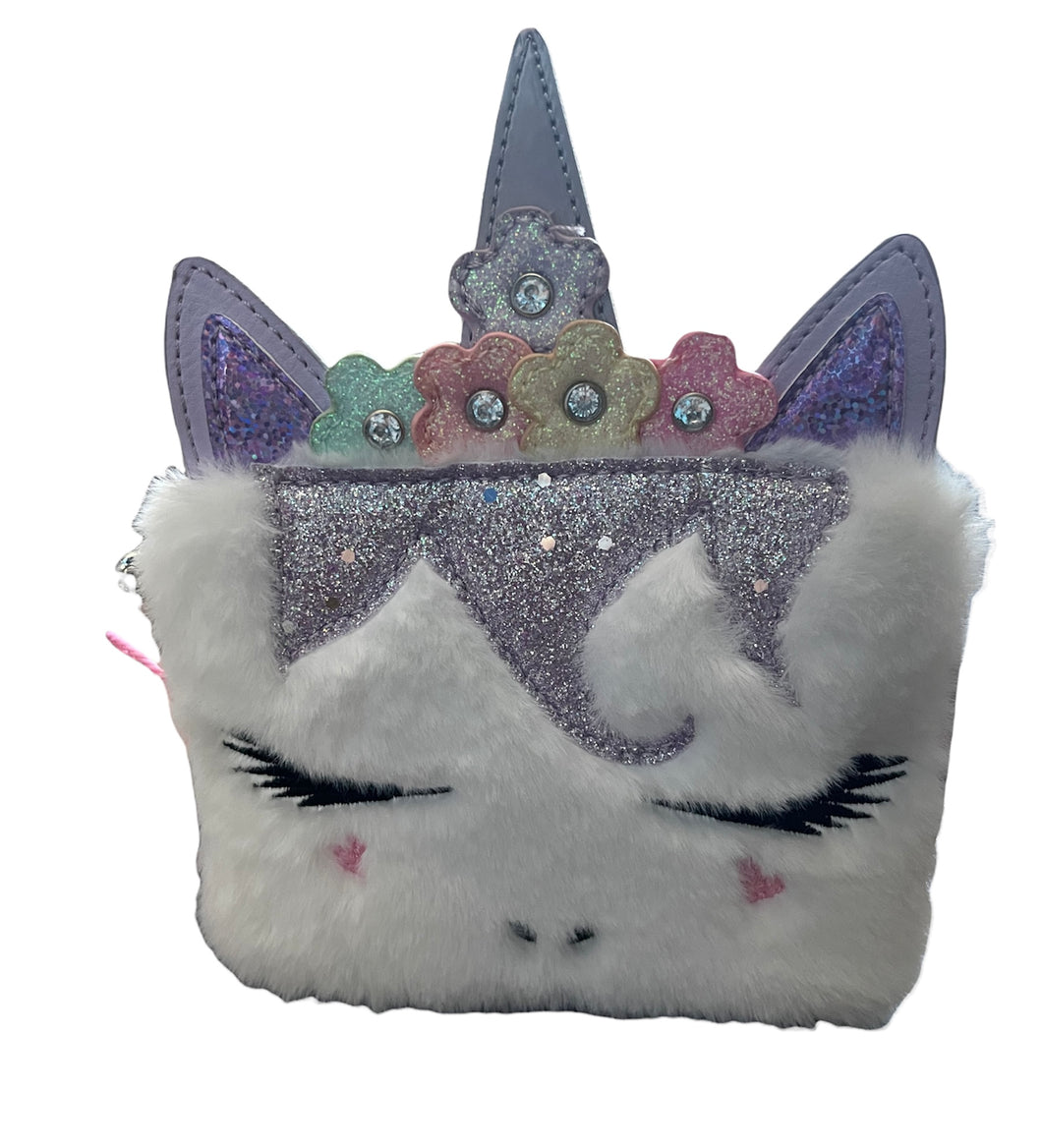 Gwen Lavender Faux Fur Unicorn Purse