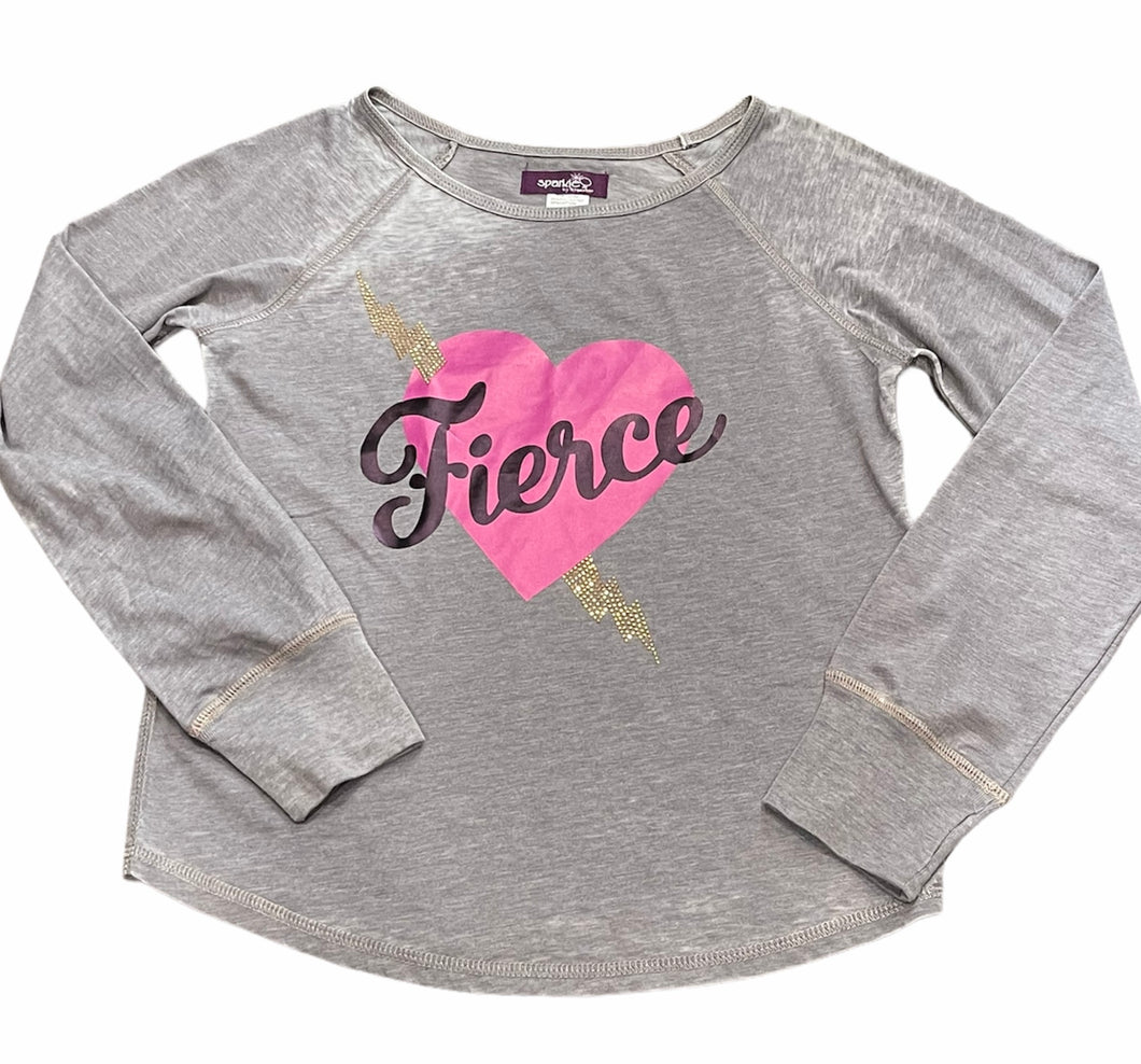 CLEARANCE - Sparkle Grey Fierce Long Sleeve Shirt