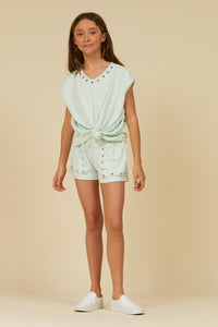 CLEARANCE - Vintage Havana Beach Mint Studded Tank