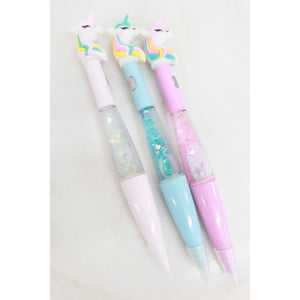 Light Up Unicorn Glitter Ball Point Pen